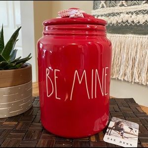 Rae Dunn Be Mine Canister Red/White